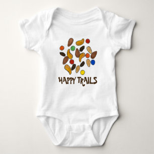 HAPPY TRAILS Camping Trail Mix Camp Camper Snacks Baby Bodysuit