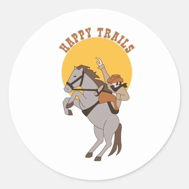 Happy Trails Classic Round Sticker (Front)