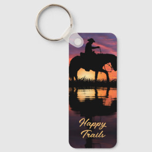 HAPPY TRAILS COWBOY  KEY RING