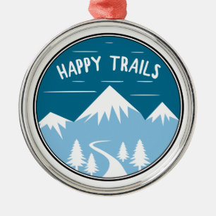 Happy Trails Hiking Metal Tree Decoration