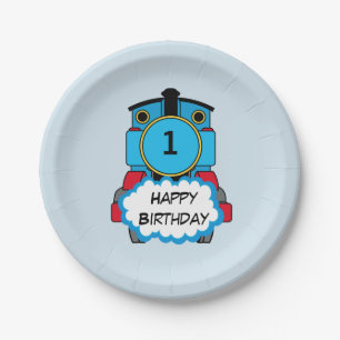 Happy Train boy birthday plate