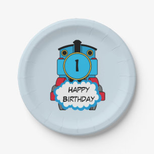 Happy Train boy birthday plate
