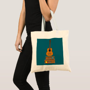 Happy Travel with Luggage and Guitar Tote Bag