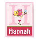 Happy Tree Owls 2 Personalised Art Poster