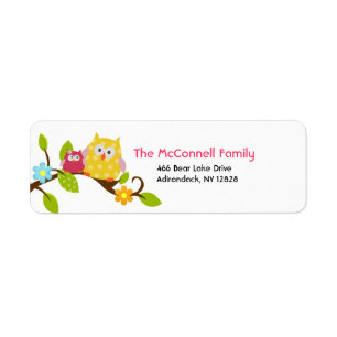 Happy Tree Owls PRINTABLE ADDRESS LABELS