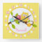 Happy Tree Owls Yellow and Pink Nursery clock
