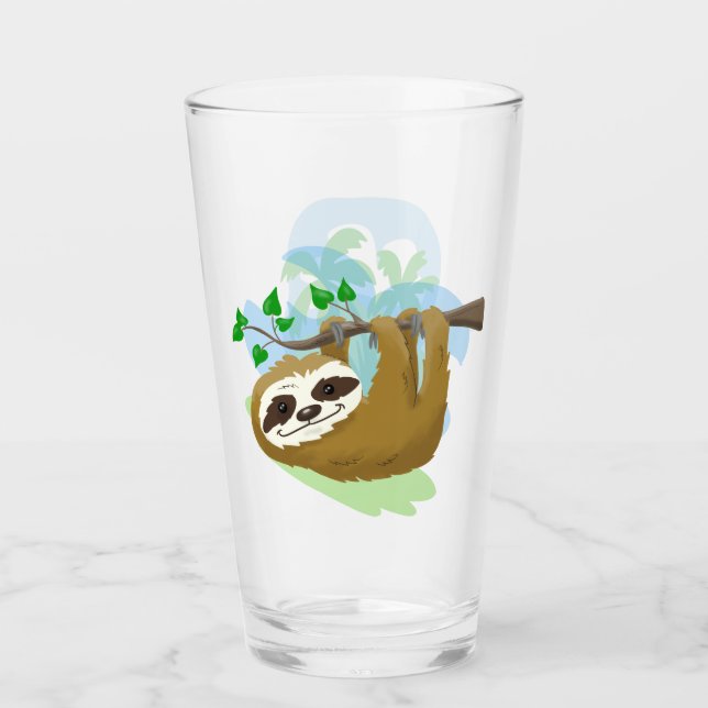 Happy Tree Sloth Glass (Front)