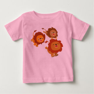 Happy Trio of Cute Cartoon Lions Baby T-Shirt
