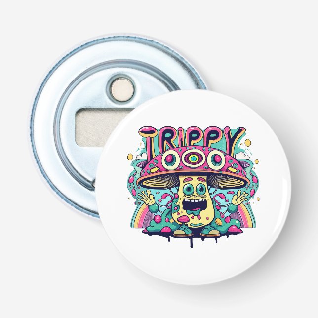 Happy Trippy Mushroom Bottle Opener (Front)