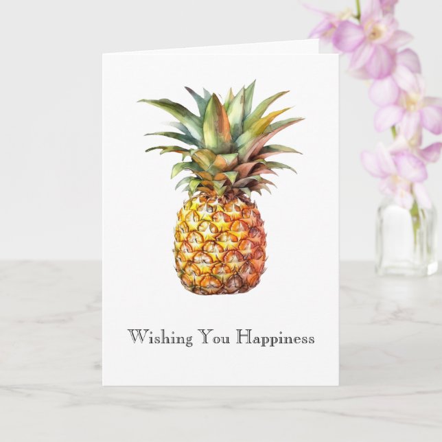 Happy Tropical Pineapple Card (Orchid)