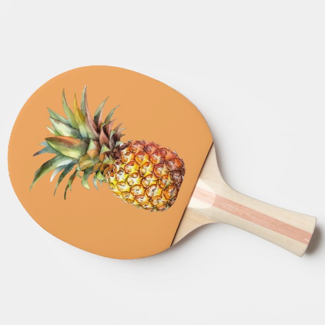 Happy Tropical Pineapple Ping Pong Paddle (Side)