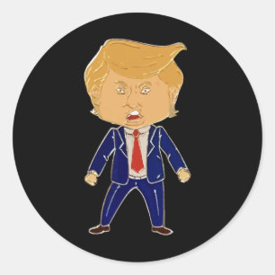 Happy Trump Cartoon – Funny 2026 Meme Trend Graphi Classic Round Sticker