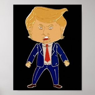 Happy Trump Cartoon – Funny 2026 Meme Trend Graphi Poster
