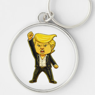 Happy Trump Lapel Meme Fight Fight Angry Trump Pop Key Ring