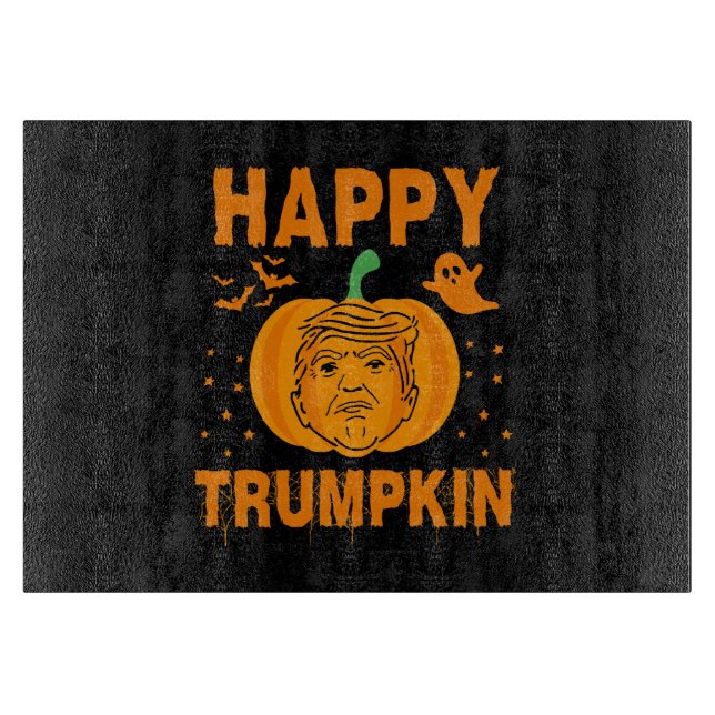 Happy Trumpkin Make Halloween Great Again Cutting Board (Front)