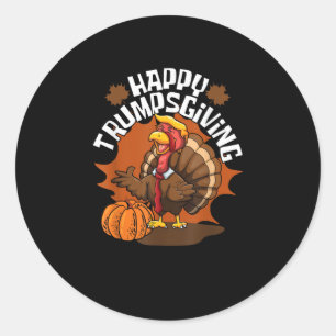 Happy Trumpsgiving Funny Thanksgiving Trumpkin Usa Classic Round Sticker
