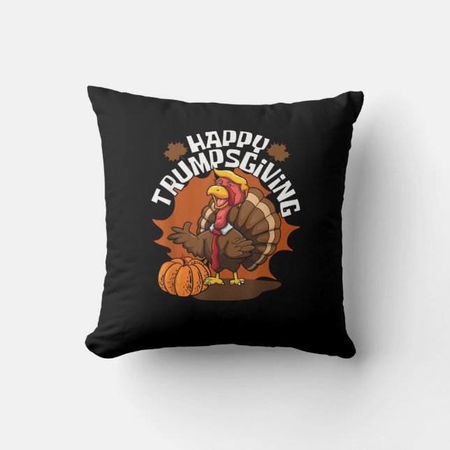 Happy Trumpsgiving Funny Thanksgiving Trumpkin Usa Cushion (Front)