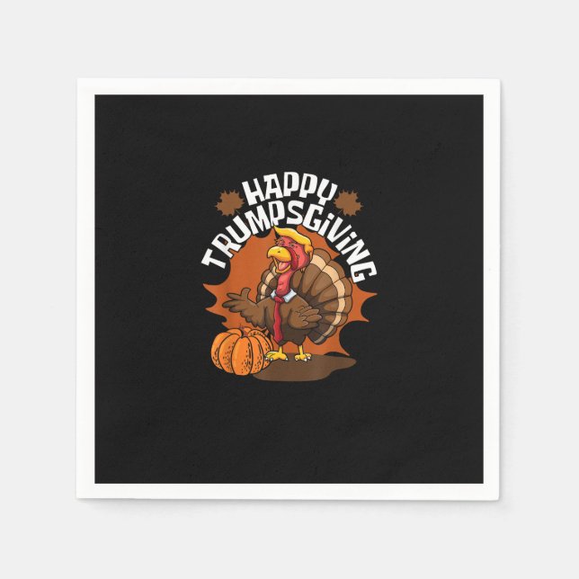 Happy Trumpsgiving Funny Thanksgiving Trumpkin Usa Napkin (Front)