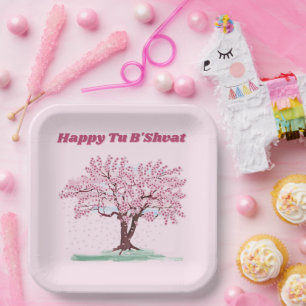 Happy Tu B'shvat Paper Plate