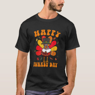 Happy Turkey Day Cute Little Pilgrim Thanksgiving  T-Shirt