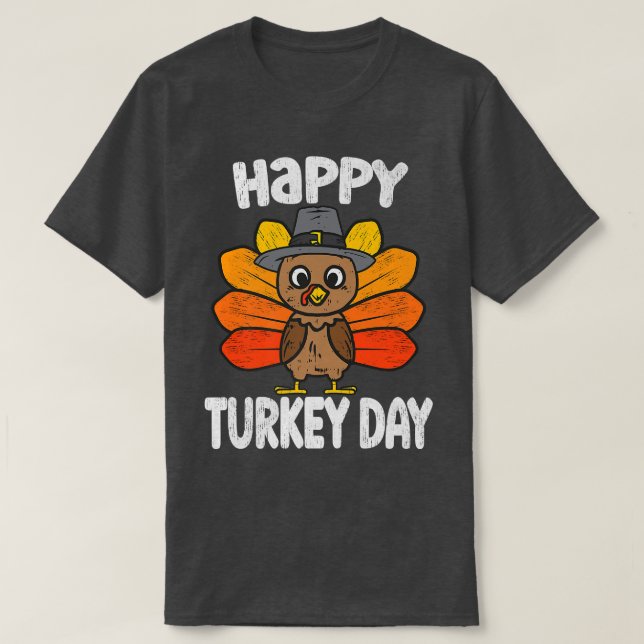 Happy Turkey Day Funny Thanksgiving 2022 Autumn Fa T-Shirt (Design Front)