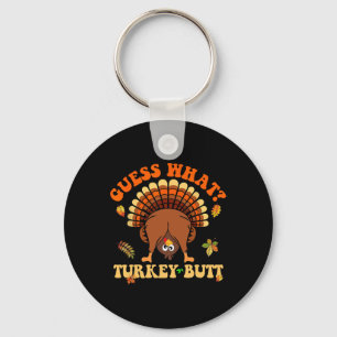 Happy Turkey Day Funny Thanksgiving Turkey Butt Fa Key Ring