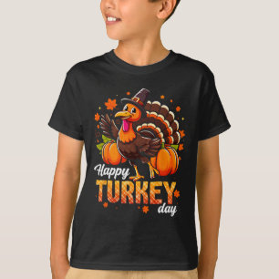 Happy Turkey Day Men Women Kids Fall Autumn Thanks T-Shirt