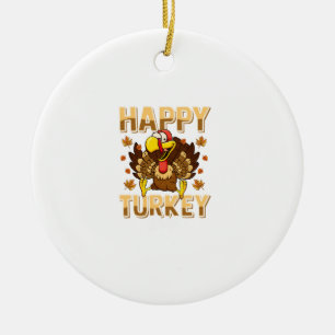 Happy Turkey Day Shirt Thanksgiving Day Holiday G Ceramic Tree Decoration