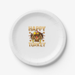 Happy Turkey Day Shirt Thanksgiving Day Holiday G Paper Plate