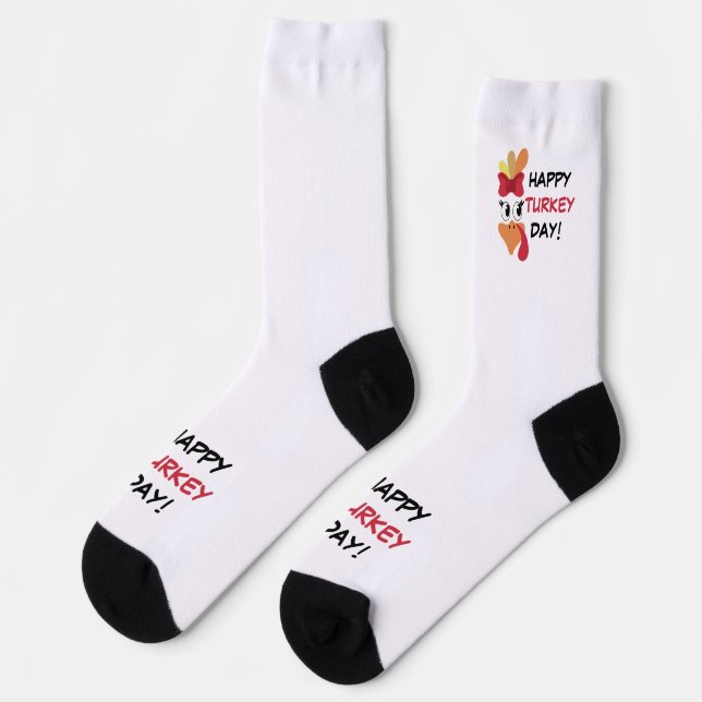 Happy turkey day socks (Left)