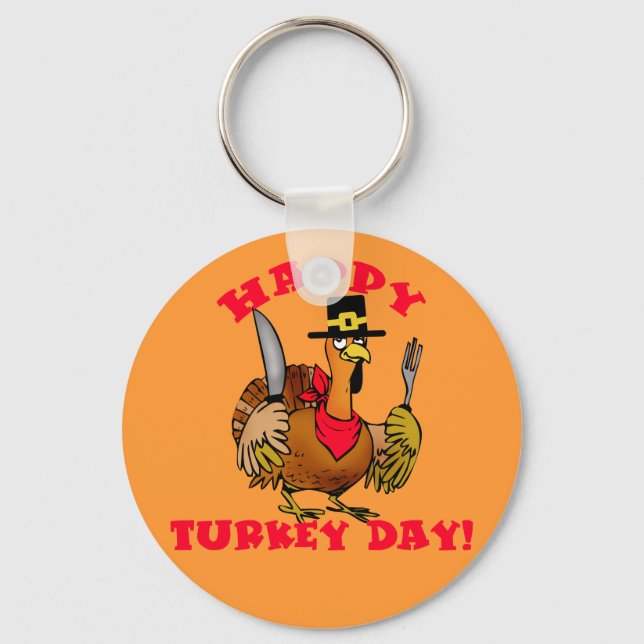 Happy Turkey Day T shirts, Hoodies, Sweats Key Ring (Front)