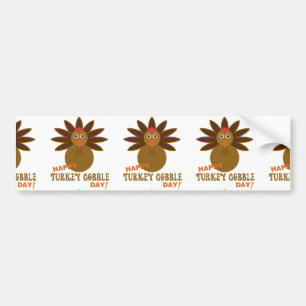 Happy Turkey Gobble Day Thanksgiving Bumper Sticker