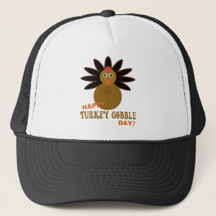 Happy Turkey Gobble Day Thanksgiving Trucker Hat