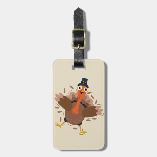 Happy Turkey Luggage Tag (Front Vertical)