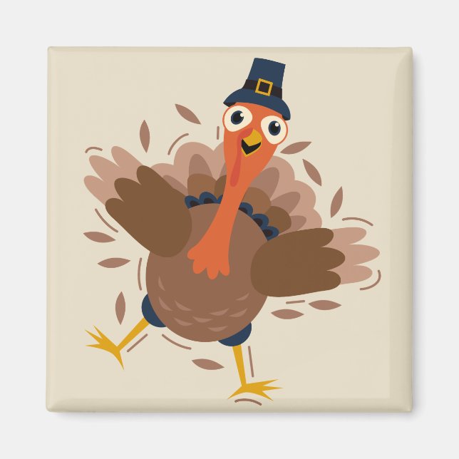 Happy Turkey Magnet (Front)
