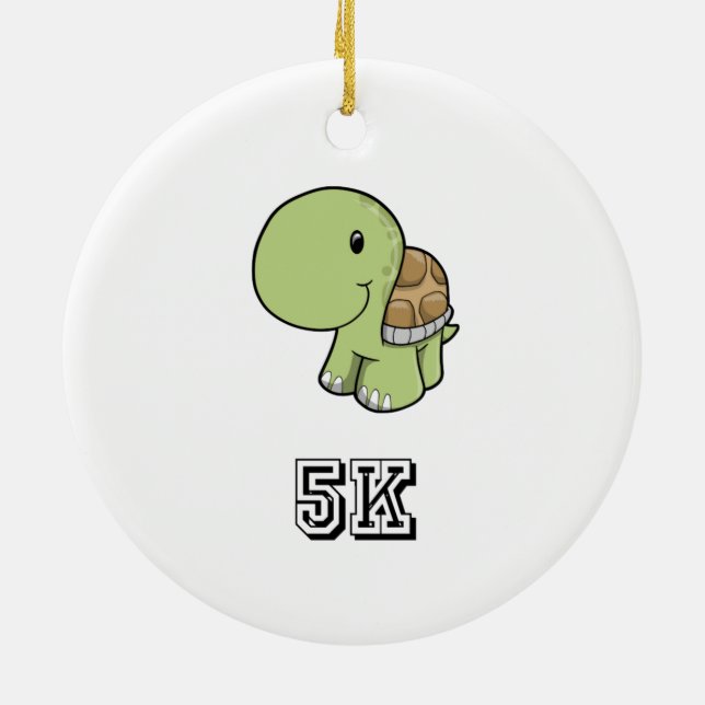 Happy Turtle 5K Ceramic Tree Decoration (Back)