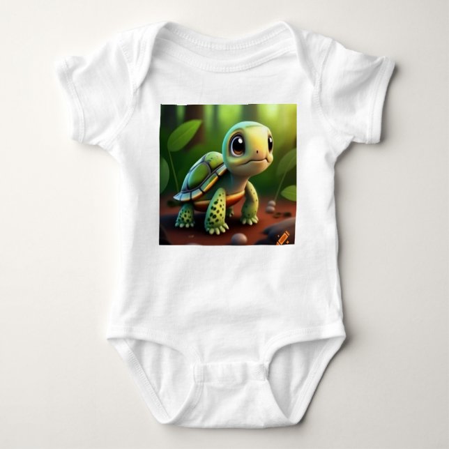 Happy Turtle Adventures Baby Bodysuit (Front)