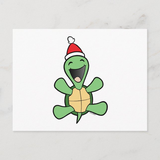 Happy Turtle Christmas Holiday Postcard (Front)