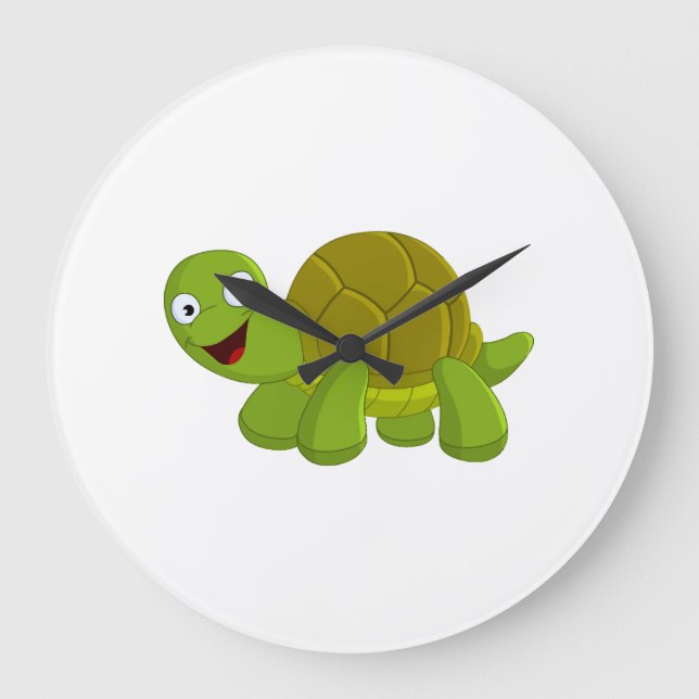 Happy Turtle Large Clock (Front)