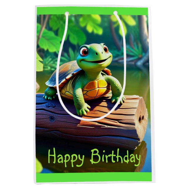 Happy Turtle Medium Gift Bag (Front)