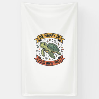 Happy Turtle Quote Vintage Engraving Design_1 Banner