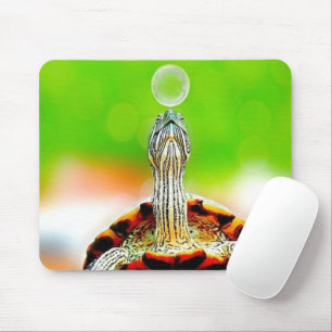 Happy turtle with bubble mouse pad