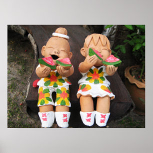 Happy Twins ハッピー かわいい Poster