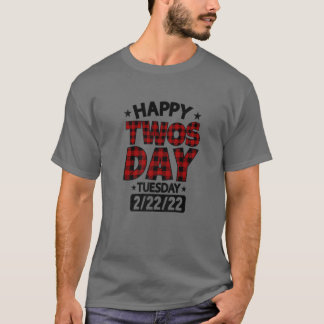 Happy Twosday 2022 Teacher 2-22-22 Twos Day Buffal T-Shirt