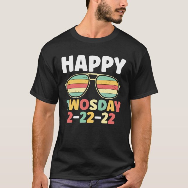 Happy Twosday 2 22 22 Teacher Girl Boy Twosday T-Shirt (Front)