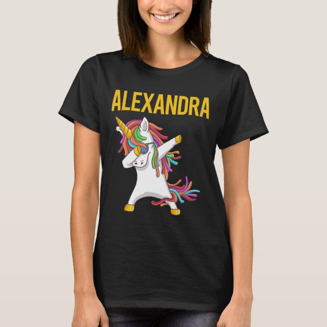 Happy Unicorn - Alexandra Name T-Shirt (Front)