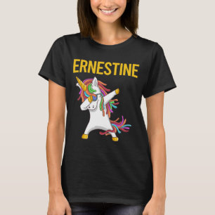 Happy Unicorn - Ernestine Name T-Shirt