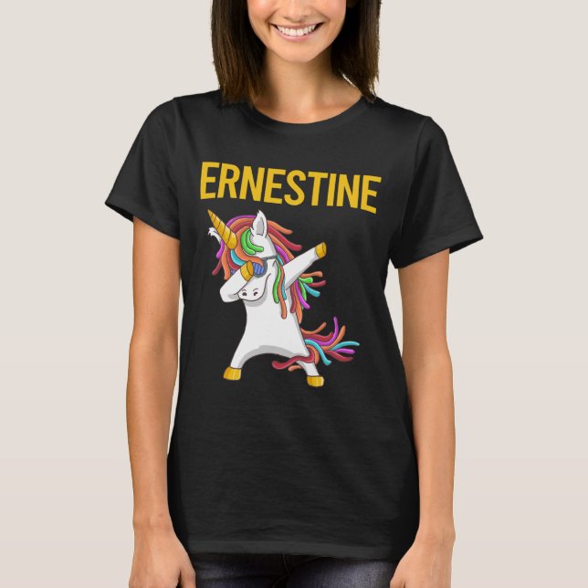 Happy Unicorn - Ernestine Name T-Shirt (Front)