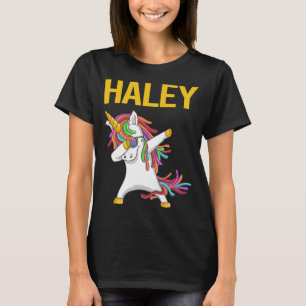 Happy Unicorn - Haley Name T-Shirt