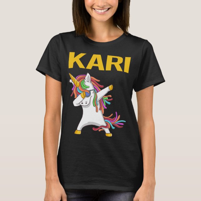 Happy Unicorn - Kari Name T-Shirt (Front)